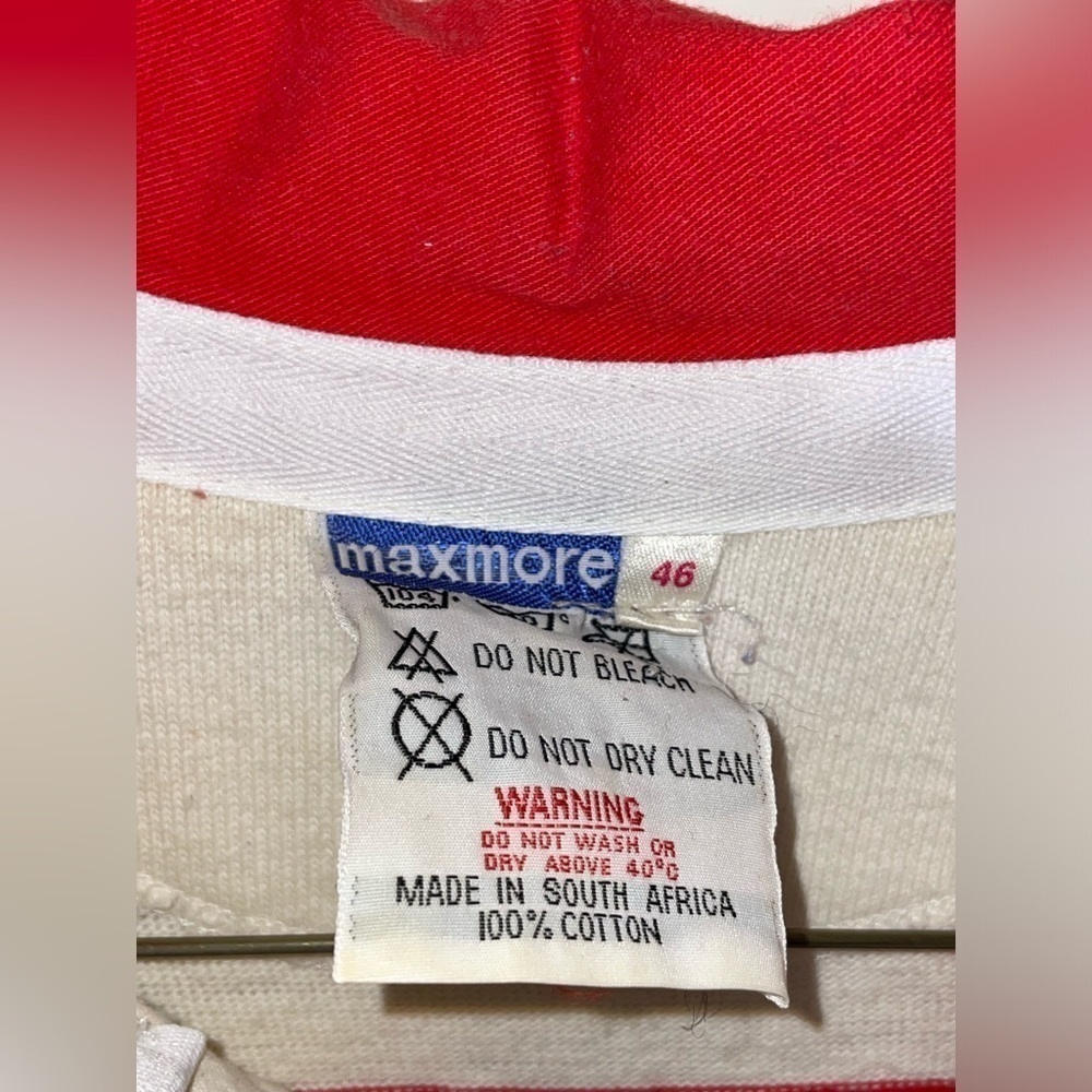 Rare Vintage Maxmore Floral Stripe Rugby Long sleeve Shirt 80s Size 46 - Picture 12 of 12